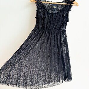 Vintage Request Black Lace Babydoll Chemise Top S NWT